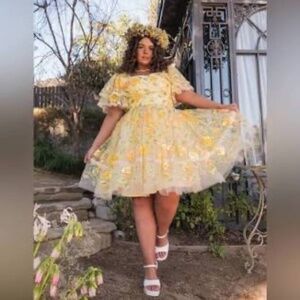 Jessakae Bramble Dress in Yellow NWT 1X